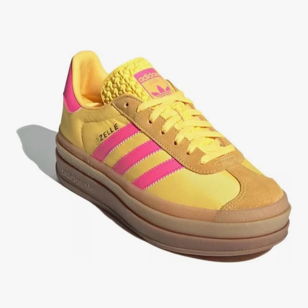 Adidas Yellow and Pink Retro Sneakers with Chunky Sole